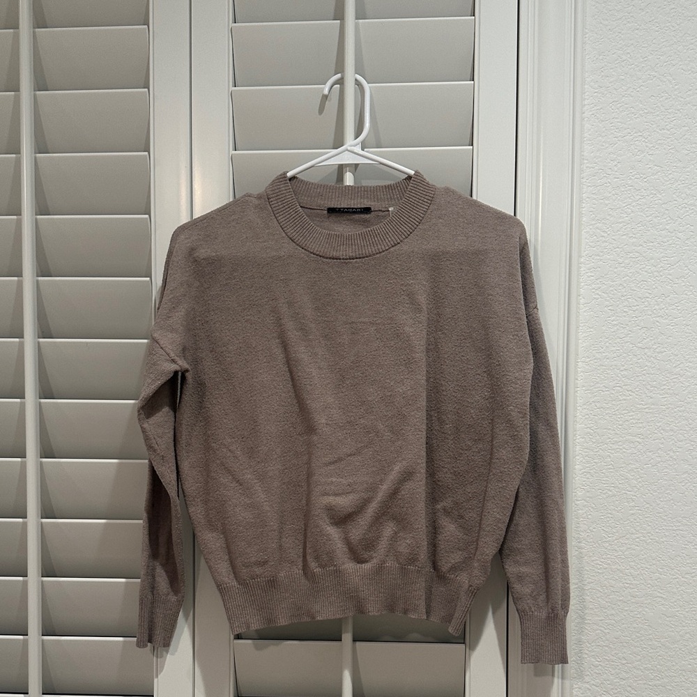 T Tahari Women's Brown Crew Neck Sweater